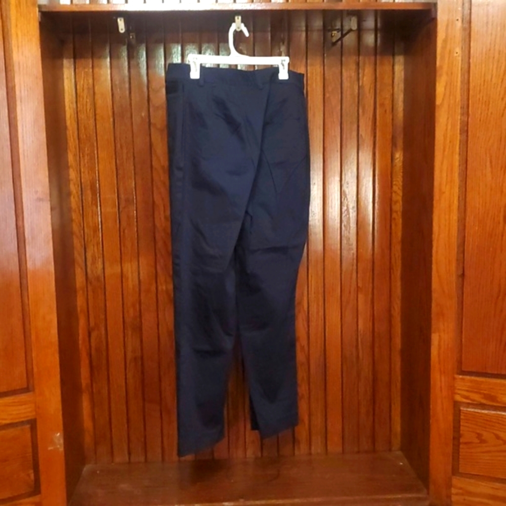 RALPH LAUREN SIZE 14W JET BLACK POPLIN PANTS - Picture 4 of 5